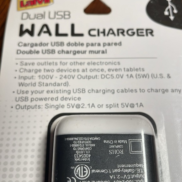 New Intertek Dual USB Wall Charger 2.1 Amp Android iPod iPhone iPad White - Picture 3 of 6